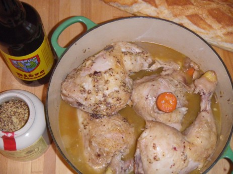 Mijoté de poulet à la Bière et Moutarde de Meaux